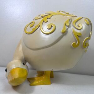 Vintage Goose Yellow Floral Ceramic Resin? Figurine Farmhouse Cottagecore Granny